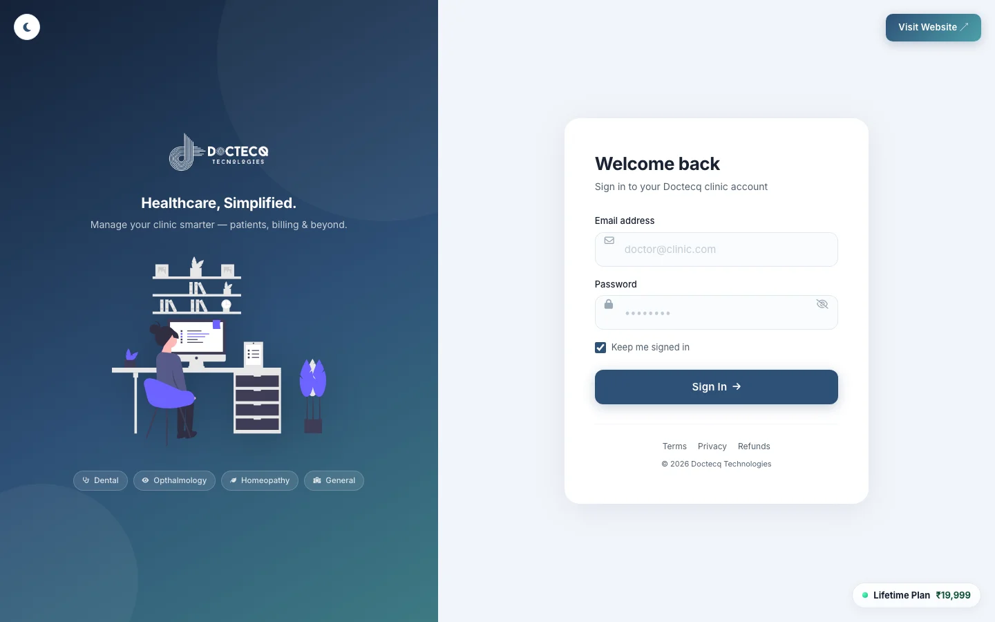 Admin Sign-In Console