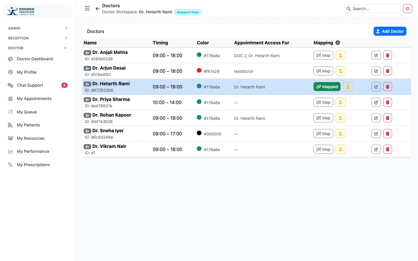 Doctor Management Console