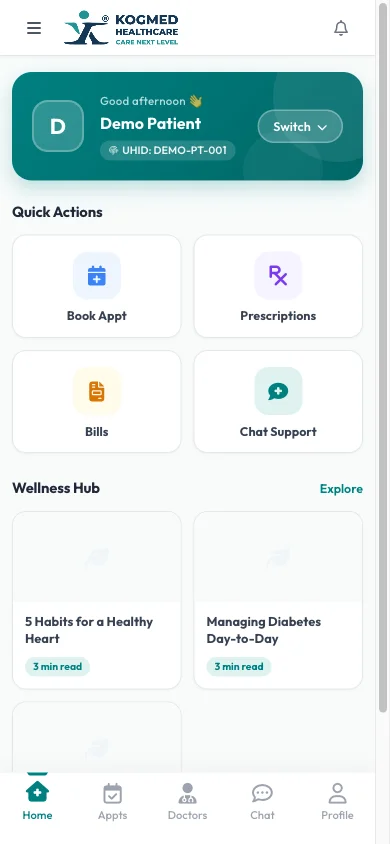 Mobile App Home Screen